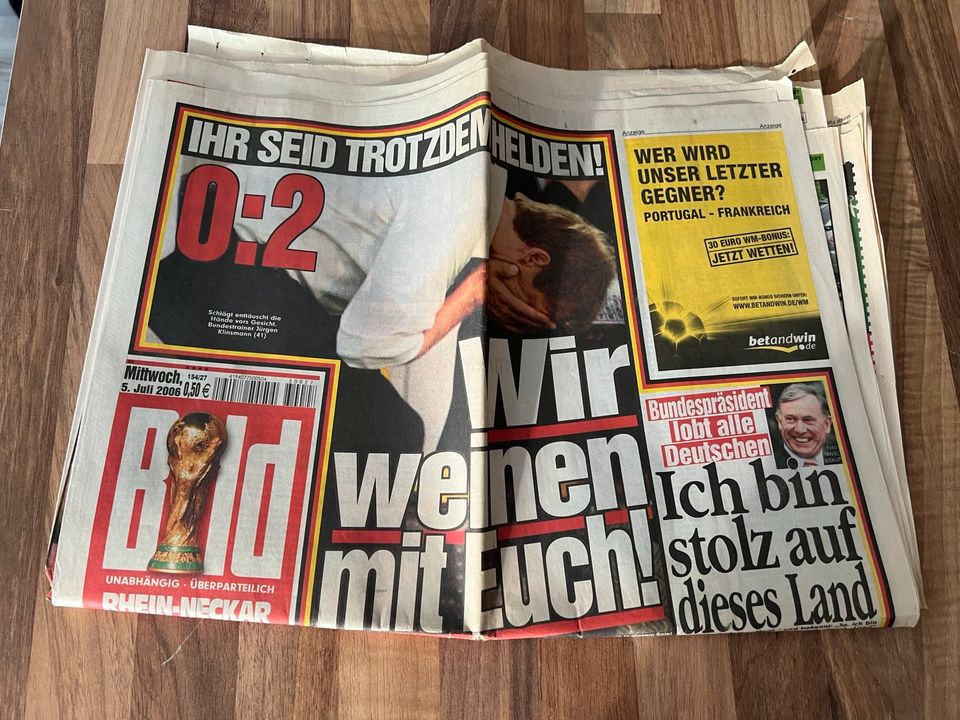 Bild Zeitung WM 2006 Italien Deutschland DFB Sammler Nostalgie in Mannheim