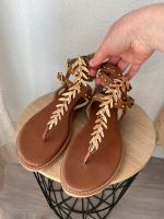 Hippie Sandalen Zehentrenner gold boho blogger vintage Baden-Württemberg - Hattenhofen Vorschau