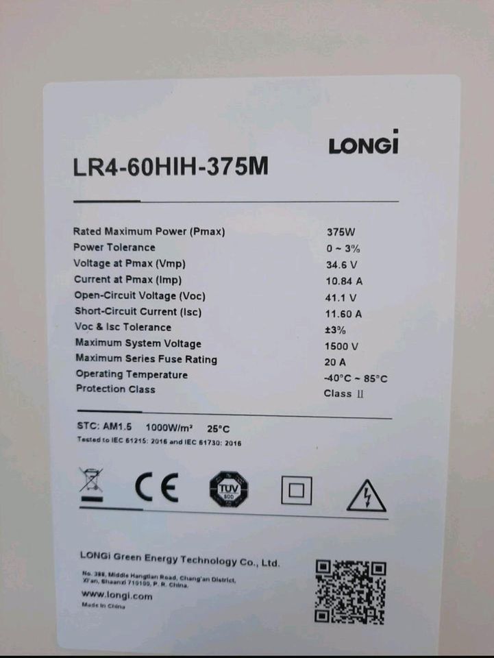 Solarmodule Longi Solar 375 Watt   Restbestände in Ingelheim am Rhein