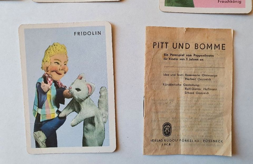 DDR Quartettspiel Pitt und Bomme Kartenspiel 1968 Puppentheater in Berlin