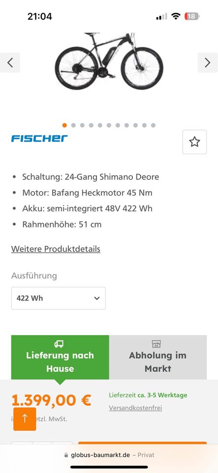 Fischer E-Mountainbike 29 Zoll wie Neu! in Remscheid