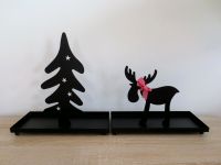 Weihnachten 2er Set Metall Tablett schwarz / Rentier & Tannenbaum Hessen - Großenlüder Vorschau