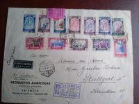 !! SPANIEN Luftpost Brief Einschreiben nach Stuttgart - zensiert Berlin - Schöneberg Vorschau
