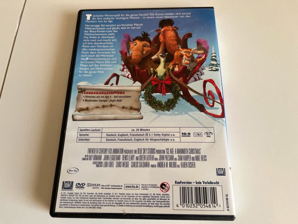 Super DVD ICE AGE Eine coole Bescherung - FSK 0 zu verkaufen in Augsburg