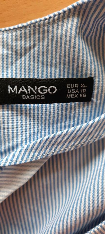 MANGO Bluse,  Gr. 42 XL  blau weiß gestreift in Boxberg