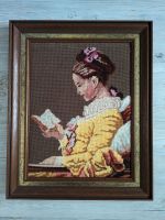 Gobelin Stickbild Bild Frau beim Lesen 50 x 41 cm Niedersachsen - Meine Vorschau