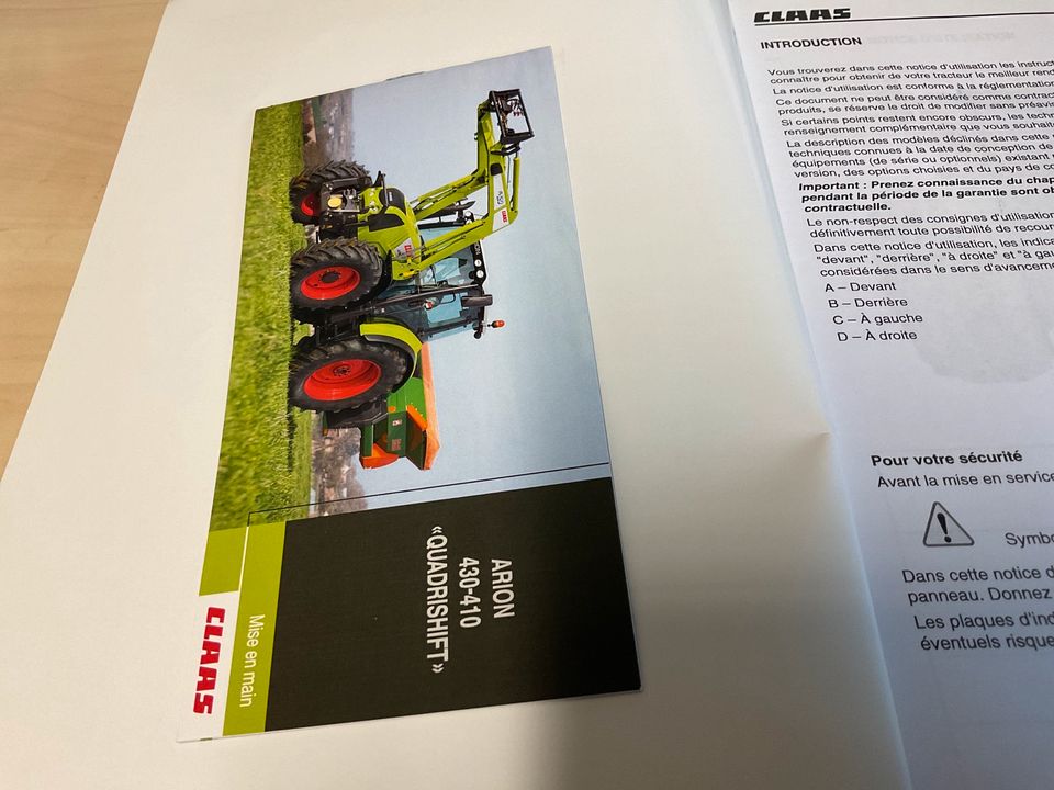 Betriebsanleitung für Claas Arion 410 -430 Französische Ausgabe! in Steinau an der Straße