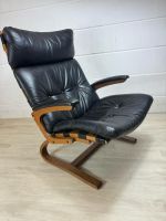 Vintage Teak Sessel Leder Norwegen 70er Rykken Rybo 60er Niedersachsen - Delmenhorst Vorschau