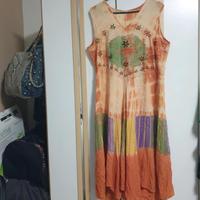 ITALY Aprikotfarben buntes kleid gr 44Stickerei Asymmetrisch mega Nordrhein-Westfalen - Bergheim Vorschau