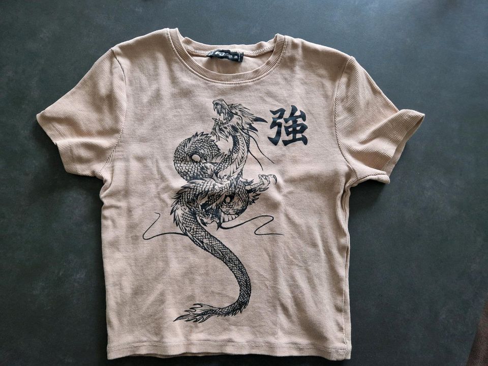 Tshirt slim cropped FB Sister M beige Dragon in Eschenbach