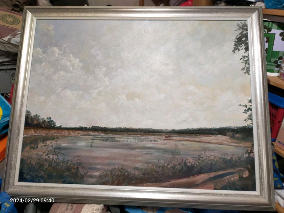 Bild Wasserlandschaft Seenlandschaft Gemälde 95x75cm in Rüsselsheim