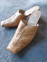 Pantolette beige / sand Gr. 40 Echtleder Absatz 6cm Bayern - Gröbenzell Vorschau