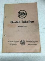 Solex Einstell-Tabellen 1955 ORIGINAL PORSCHE VW BMW GUTBROD FORD Sachsen-Anhalt - Niemberg Vorschau