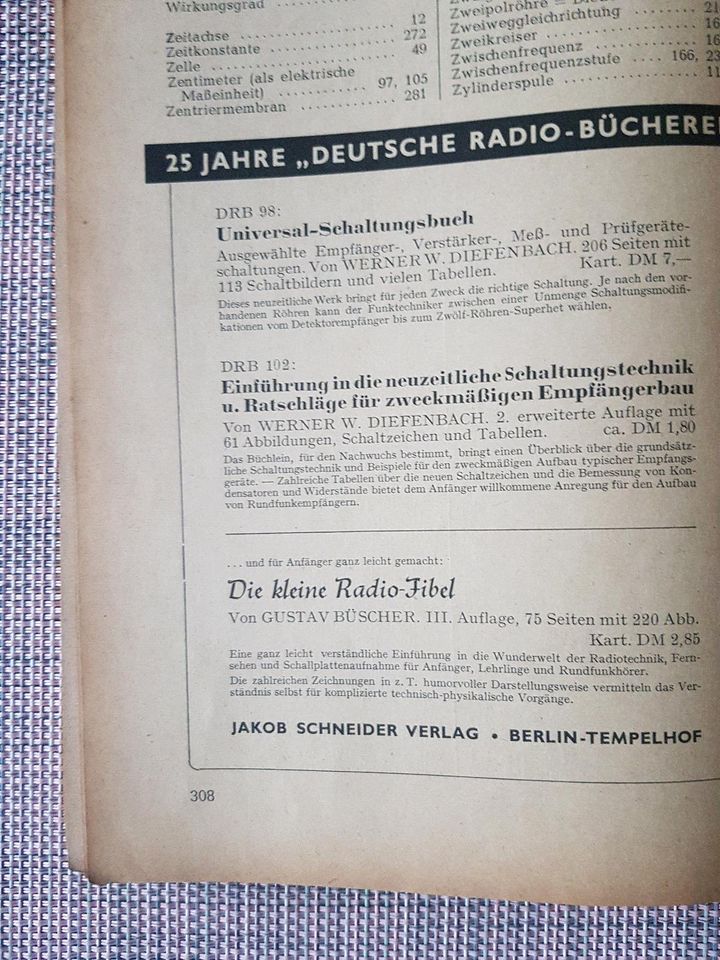 Die große Rundfunk-Fibel Lehrbuch, Radio-Bücherei v. 1950 in Willich