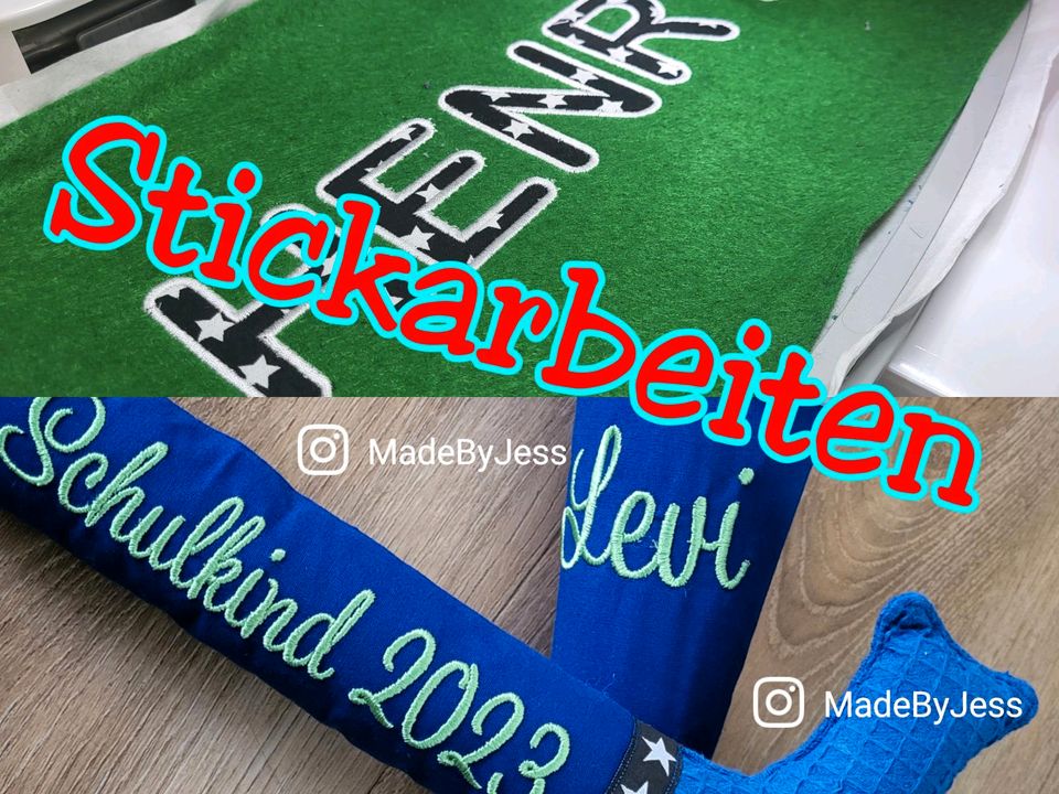 Stickarbeiten sticken Stickdatei Stickmuster Besticken Logos Name in Herborn