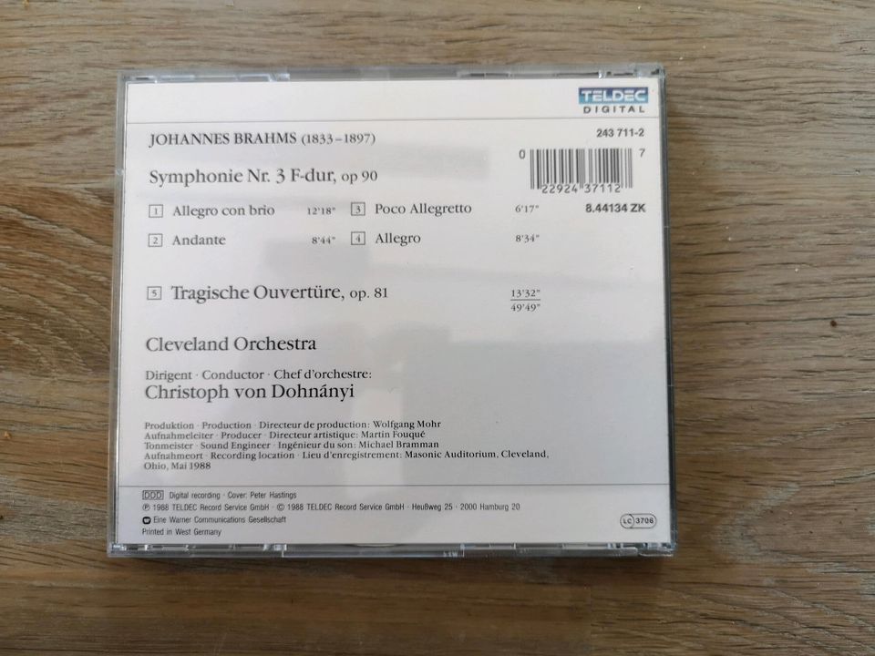 CD Klassik Brahms Symphonie 3 Dohnanyi Cleveland in Berlin