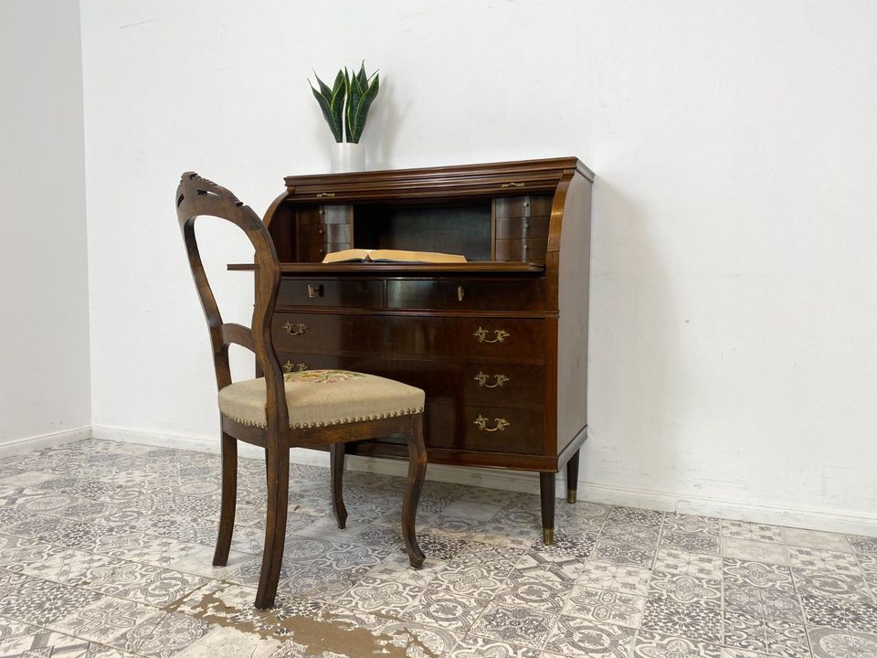 WMK Hochwertiger & sehr gut erhaltener skandinavischer Mid-Century Sekretär aus vollem Holz mit Ausziehplatte # Schreibschrank Schreibtisch Desk Kommode Schubladenkommode Wäschekommode Schrank Vintage in Berlin