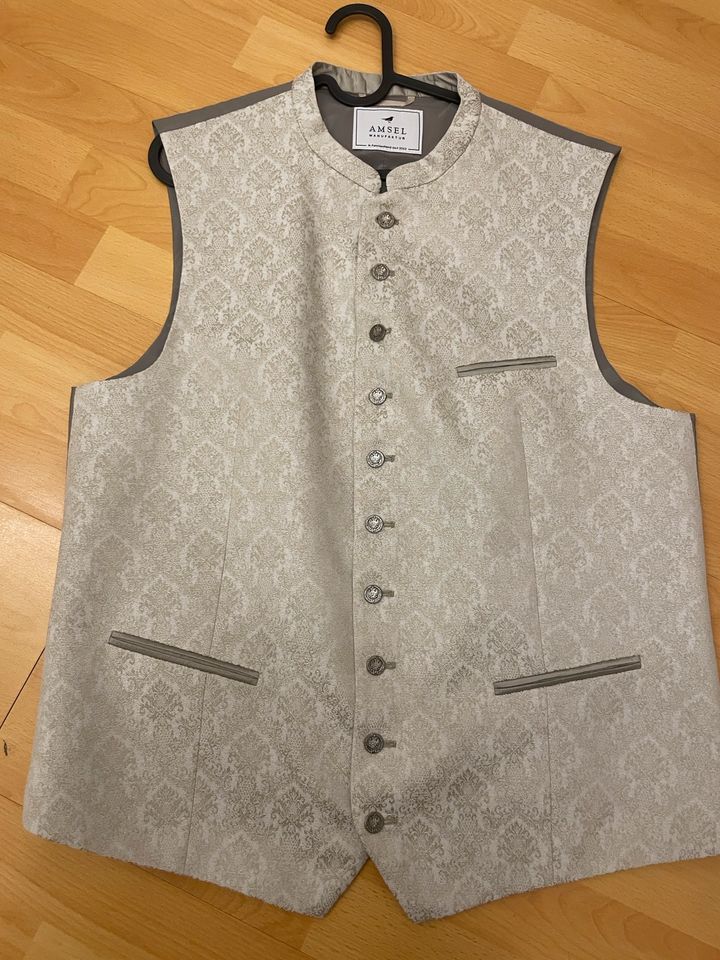 Amsel Trachtenweste Gilet 54 XL Hochzeit Creme Beige in München