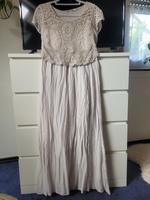 Maxikleid Gr ca L weiß beige Häkelteil Nordrhein-Westfalen - Erftstadt Vorschau