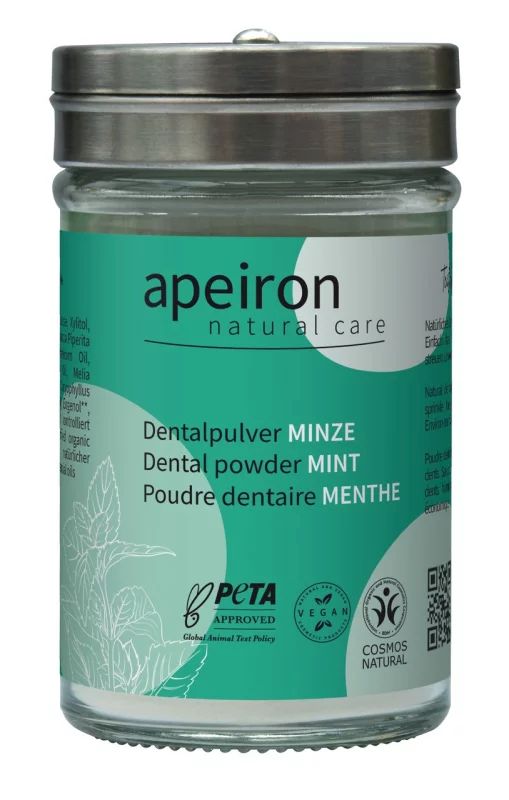 apeiron Dentalpulver Minze, 40g ohne Fluorid, mild und frisch in Böhl-Iggelheim