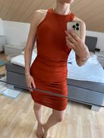 Tube kleid orange rost raffung eng sommer gr. S midi Bayern - Asbach-Bäumenheim Vorschau