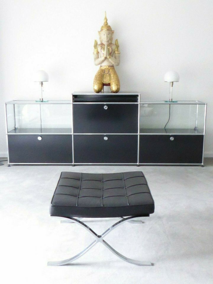 Knoll International Barcelona Hocker Leder schwarz, Neu! in Berlin