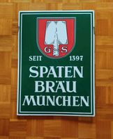 Riesiges Email Schild Spaten Bräu München Brauerei Antik um 1930 Bayern - Regenstauf Vorschau