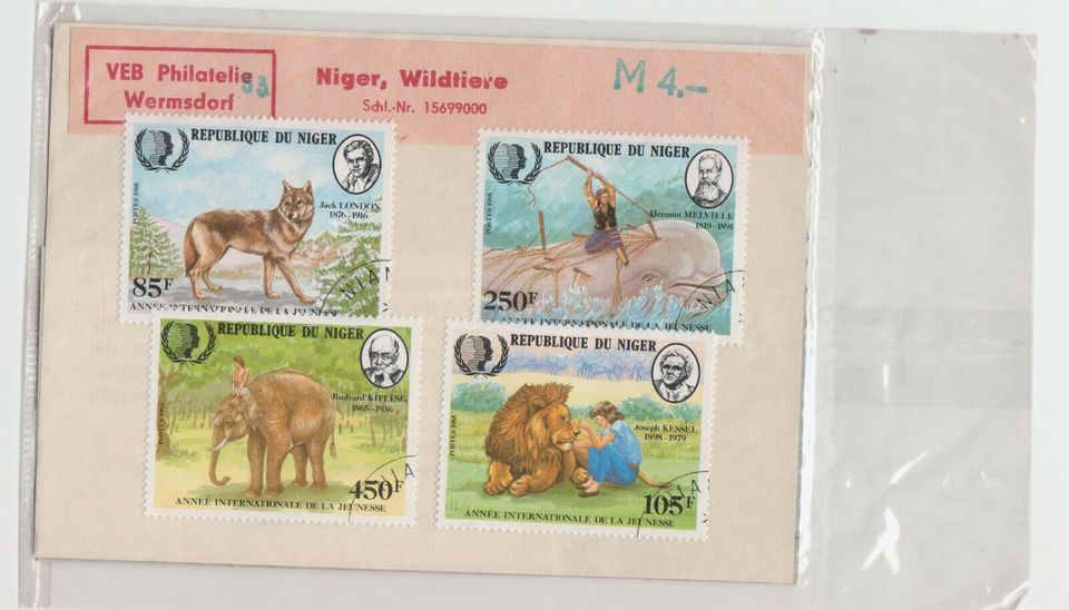 Briefmarken Niger Wildtiere DDR Wermsdorf originalverpackt in Bad Kösen