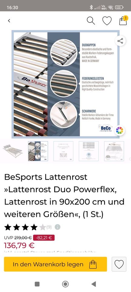 Lattenrost 90x200 in Küps