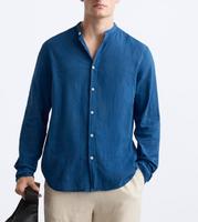 Zara Hemd Knitterlook Leinen Petrol Marineblau Navy Sommerhemd Bayern - Bayreuth Vorschau