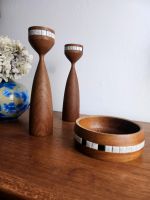 Teak Kerzenleuchter, Schale, Mosaikeinlagen, Vintage, 60er, 90,-€ Rheinland-Pfalz - Westheim Vorschau