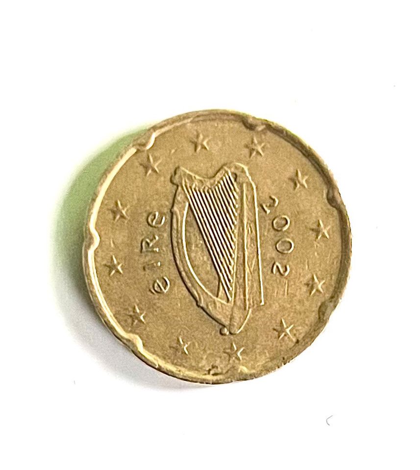 20 Cent Münze aus İrland  2002 in Rüsselsheim