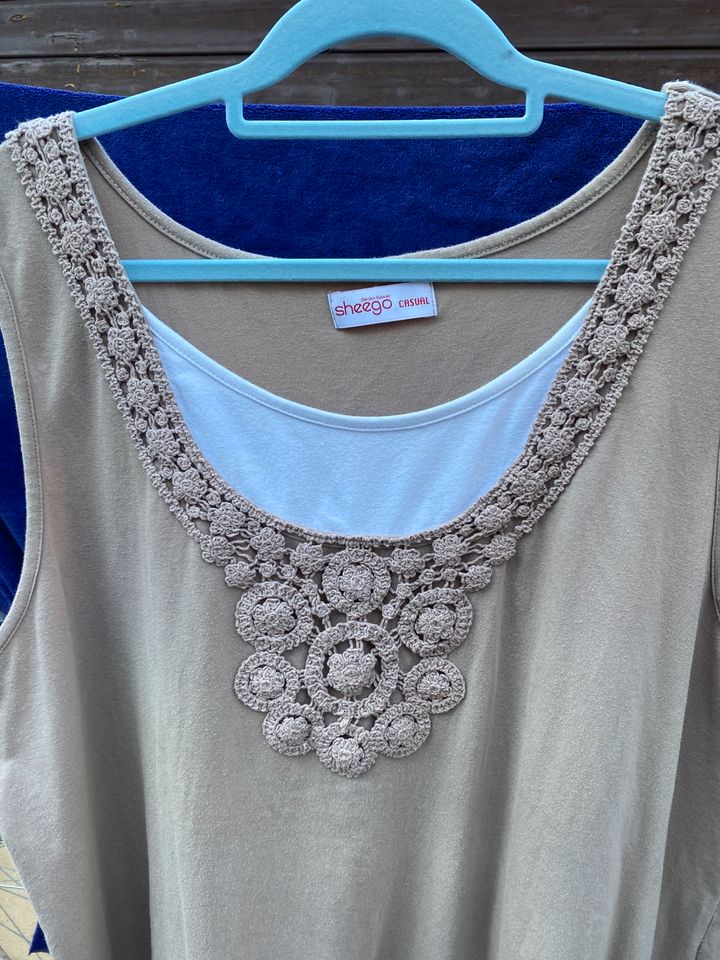 Große Größen T-Shirt Kleid, taupe, luftig, leicht, Gr. 56 in Rimbach