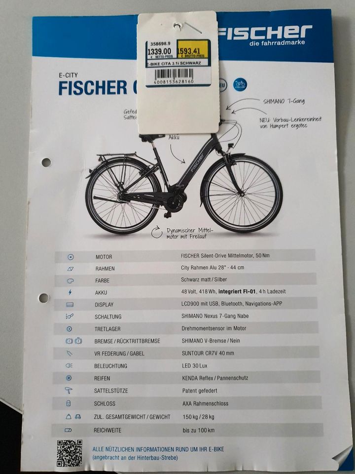 Fischer Cita 3.1i E-Bike in Aßlar