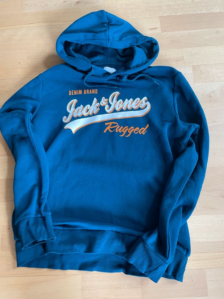 Jack &Jones Hoodie, Gr. M, petrol in Burbach