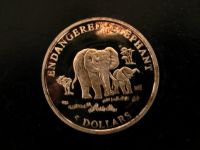Medaille Prägung 5 Dollars Liberia Elefant Sachsen - Neustadt Vorschau