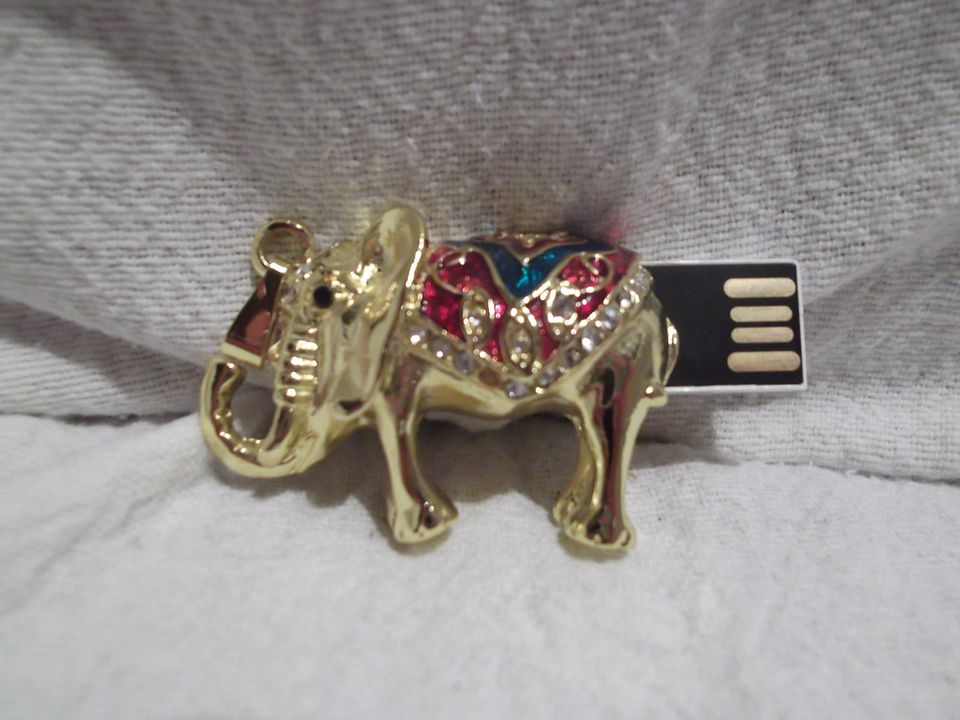 Goldener Elefant aus Metall USB Stick 58 GB USB 2.0 in Neustadt