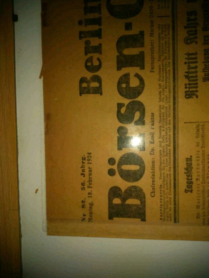 Berliner Börsen Courier von 1924 in Boizenburg/Elbe