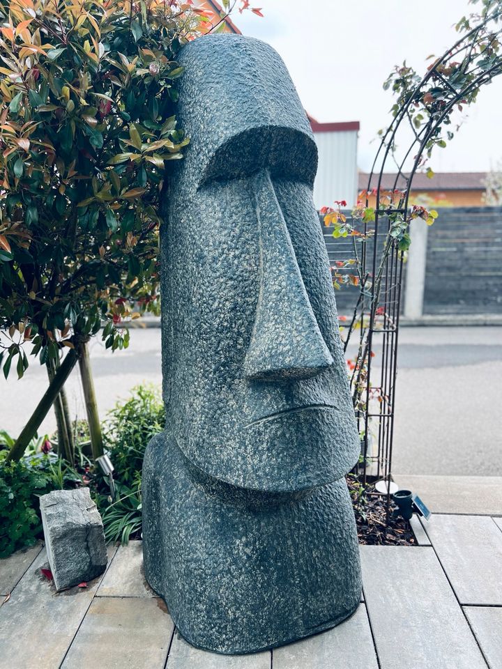 Riesiger Moai Osterinsel Tiki Asia Steinguss 200 CM  Skulptur in Bad Waldsee