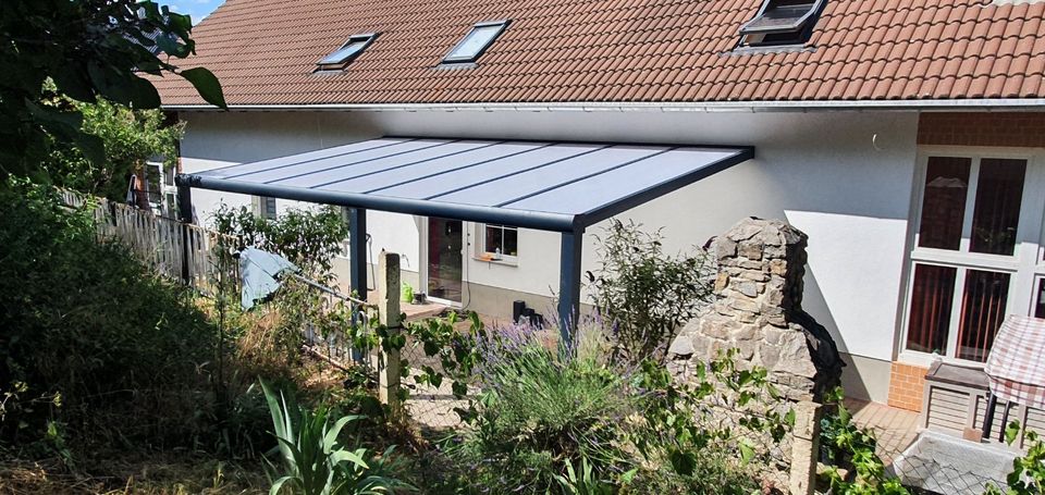 ALU Terrassenüberdachung - Carport - Glasschiebewand - Kaltwinter in Melsungen