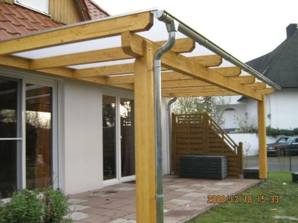 Terrassenüberdachung  6 x 4 m in Holz und Glas mit Montage in Bergisch Gladbach