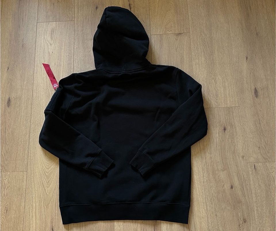 =A= Alpha Industries Hoodie Sweatshirt XXL schwarz Logo Print in Oberhausen