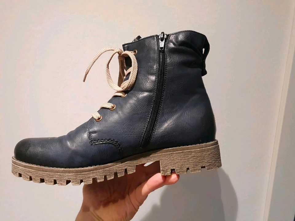 Rieker Stiefel gefüttert blau Gr. 40 78521-14 in Nordstemmen