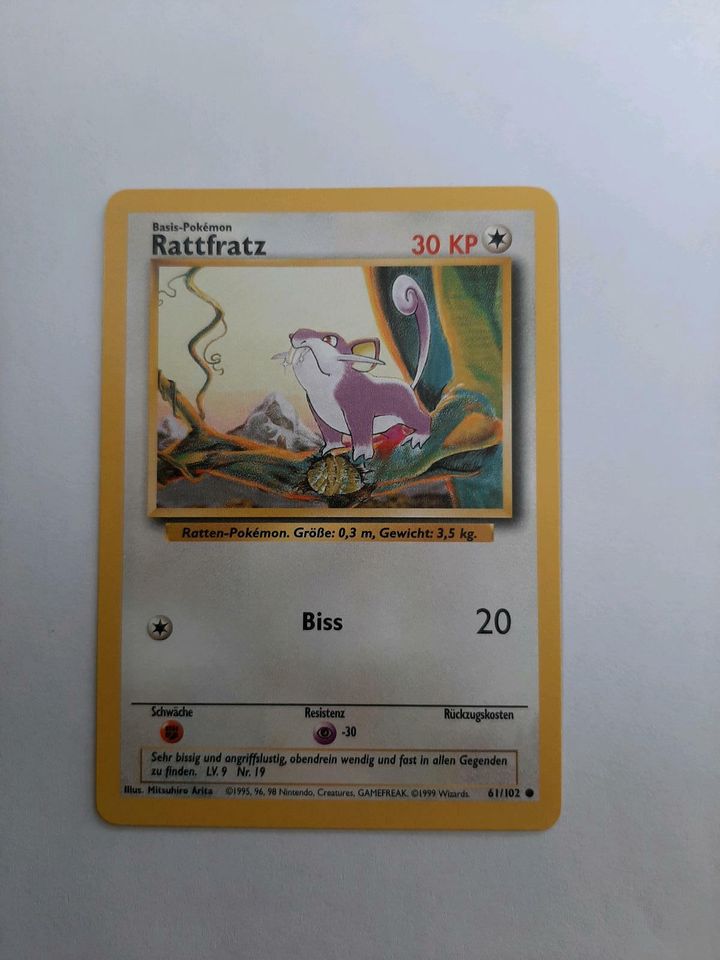 Pokemon Karte Rattfratz 62/102 in Rosenheim