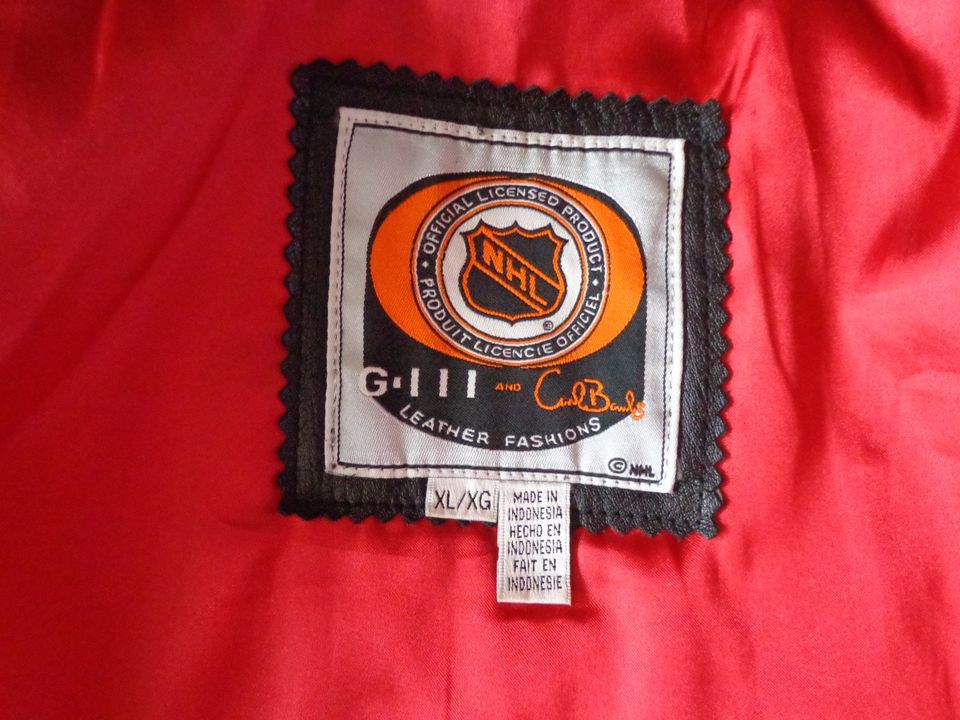 NHL Lederjacke XL-XXL dickes weiches Leder schwarz-rot wie NEU! in Düren