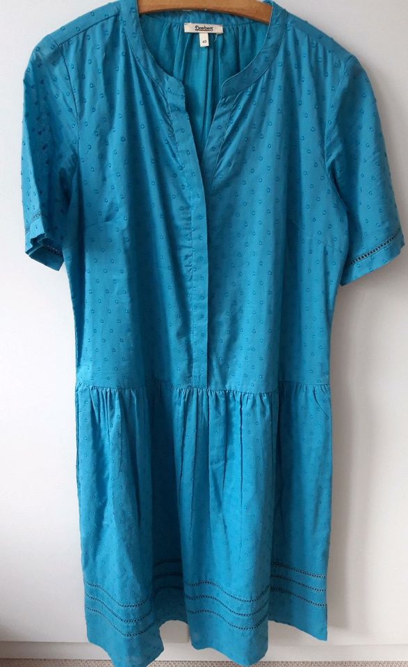 Deerberg Sommerkleid himmelblau Halbarm organic GOTS 42  40 in Hohen Neuendorf