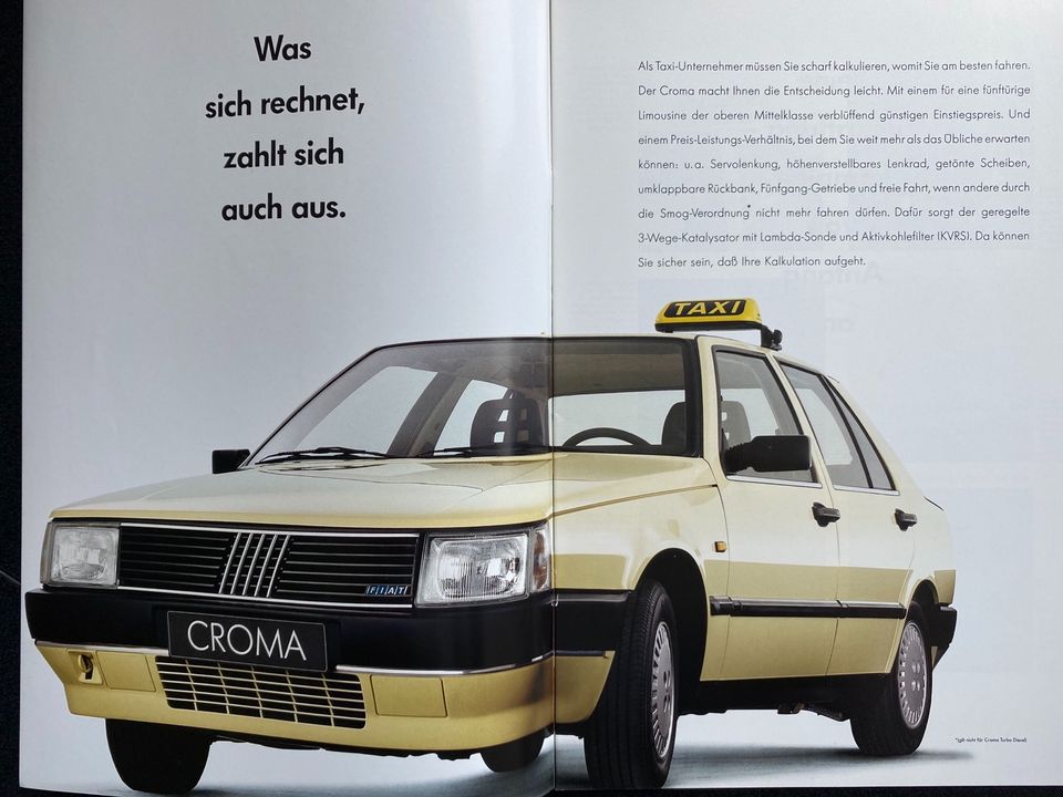 Prospekt Fiat Croma Taxi von 03/1988 in Mettmann