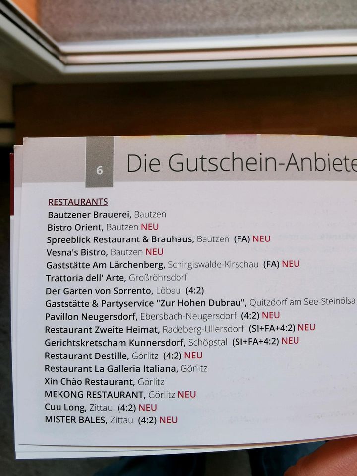 Schlemmerblock Oberlausitz und Dresden Gutscheinbuch Gutschein in Bautzen