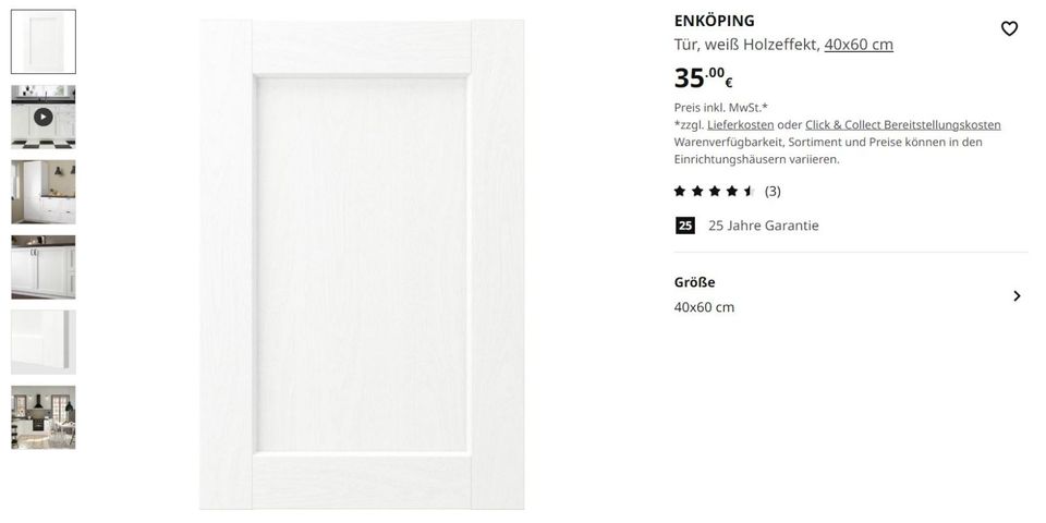 Ikea ENKÖPING Tür, weiß Holzeffekt, 40x60 cm - neu & OVP in Unterföhring