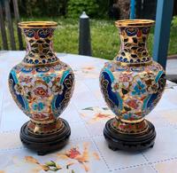 Chinesische Vasen Messing Cloisonnè 2 Stück mit Sockel Leipzig - Dölitz-Dösen Vorschau